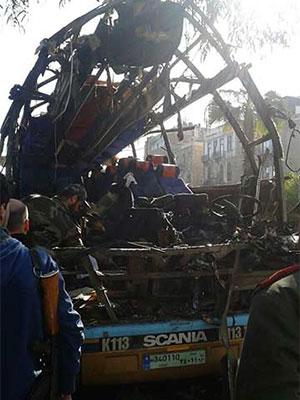 Una explosión contra un autobús de peregrinos libaneses en Siria